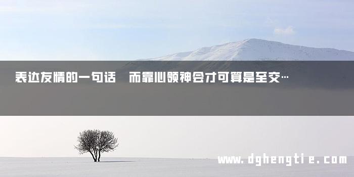 表达友情的一句话 而靠心领神会才可算是至交…